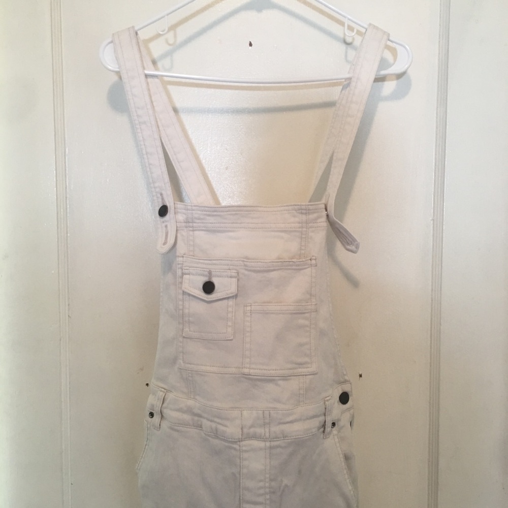 Free People White Overalls